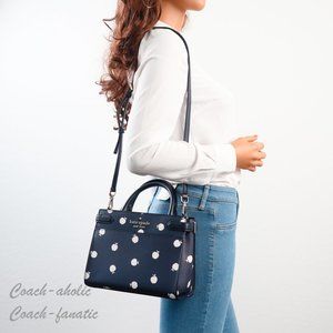 NWT Kate Spade New York Staci Small Satchel in Orchard Toss Print Blazer Blue